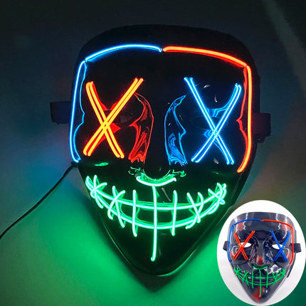 Funny Cute Flashing Masquerade Mask Adult Children Decorative Mask Luminous Full Face Mask Classical Purge Mask For Night