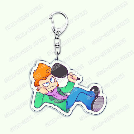 Cartoon Anime Eddsworld Tord Keychain Accessories Bag Comic Ringo Edds Meme Keyrings Jewelry Fans Friends Birthdays Gifts