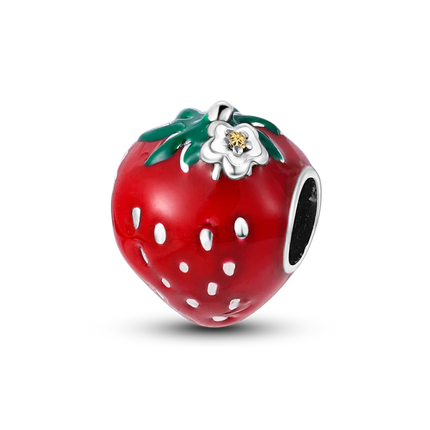 Charms Plata De Ley 925 Red Color Series Charm Red Elephant Animal Fruit Beads of Original Fits Women Anniversary Jewelry Charms