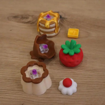 Strawberry Cake Model Keychain 1Pcs Calming Fidget Toy for Anxiety Stress Relief Finger Button Bag Charm for Girls