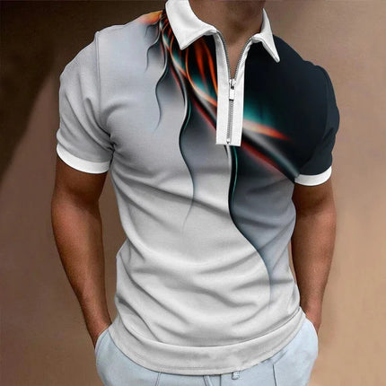 Fashion Tie-dye Gradient Men's Polos T-Shirts 6XL Big Size Short Sleeve 3D Printed Street Trend POLO Tee Summer Casual Pullovers