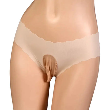 Men's Ice Silk Underwear Mens Sissy Pouch Panties Low Waist See-Through Underpants Gays Imitates Lingerie Sheer Briefs