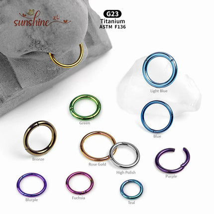 5PCS G23 Titanium Nose Piercing Implant Grade 12G 14G 16G 18G 20G Clicker Diaphragm Tragus Piercing Sexy Body Jewelry Wholesale