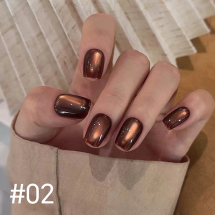 10ML 1-10PCS Winter New Style Hot Selling Black Nails Brown Nails Glass Bead Magnet Cat Eye Nail Polish Nail Set Nail Supplies