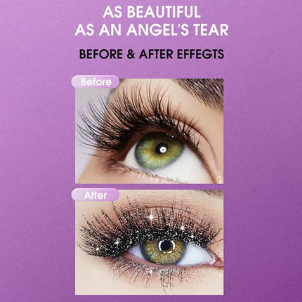 Diamond Mascara Shiny Galaxy Sequins Glitter Lash Mascara Eyelashes Waterproof Fast Dry Curling Thick Mascara Shimmer Makeup