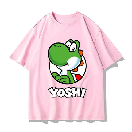 Super Mario Yoshi T-shirt Men and Women Summer Cotton Y2K Clothing Fashion Breathable Anime Fans Short Sleeve Tops Streetwear