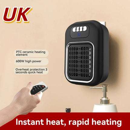 Portable Heater Electric Heater Plug in Wall Room Heater Mini Radiator Remote Warmer Machine Muted for Bedroom Bathroom Office