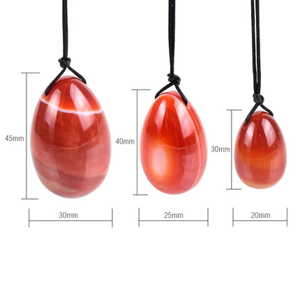 3Pcs/Set Natural Carnelian Yoni Egg Women Kegel Exercise Massage Ball Hygiene Care Jade Egg Vaginal Muscle Tightening Kegel Egg