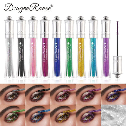 Purple Gold Diamond Mascara Shining Sequins Sweat Proof Glitter Eyelashes Quick Dry Lasting Curling Thick Mascara Shimmer Makeup