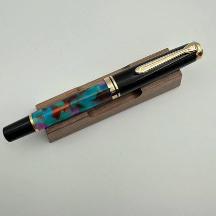 Admok M800 Pen Sky Blue Acrylic Piston Fountain Pen Bock Schmidt Nib F M B 0.5 0.7 1.0MM Nib Golden Clip Writing Office Gift Pen