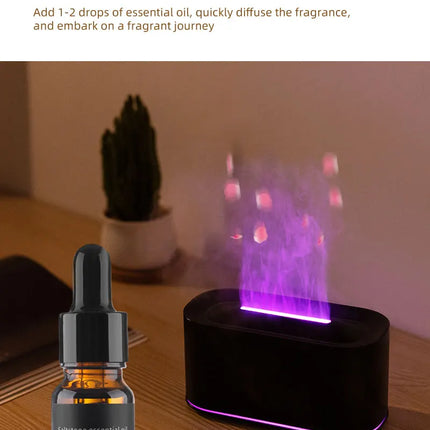 Essential Oil Diffuser,Flame Colorful Water Vapor Fire Humidifier for Aromatherapy Aroma Therapy Machine Room,Flame Diffuser