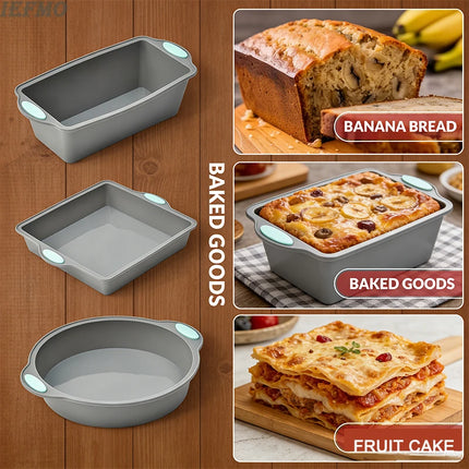 Silicone Cake Mold Set,Non-Stick Cake Bread Pan with Durable Baking Tools,Heat-Resistant Kitchen Baking Supplies for Home Use