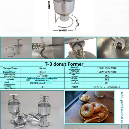 Hand-pressed donut mold, multi-finger molding machine, multi-finger cake machine, food stall for multi-gear adjustment
