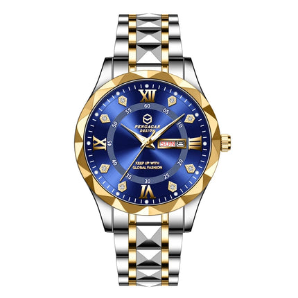 PAAZOMU Luxury Fashion Man Clock Top Business Waterproof Luminous Date Week Men's Watches Quartz Stainless Steel Men Wristwatc