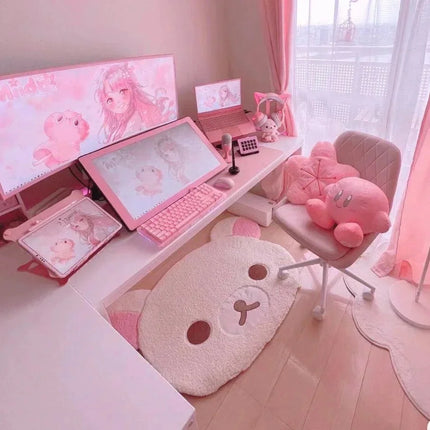 Kuna Bear Rilakkuma Carpet Relaxed Bear Cartoon Cute Korean Floor Mat Bedroom Soft Plush Floor Mat Home Bedroom Bedside Carpet