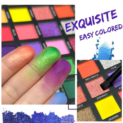 50 Color Gift Eyeshadow Tray,Professional Makeup Artist nude Warm Tone Pearlescent Matte Color for Carnival/Daily/Party