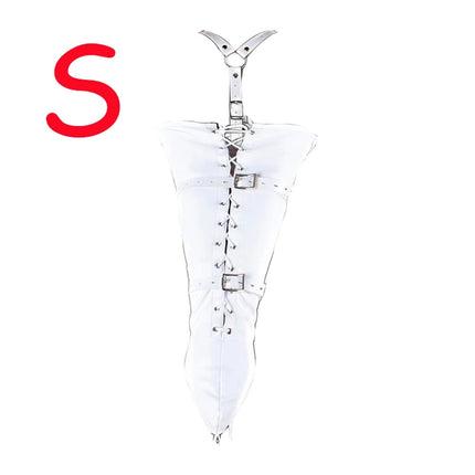 BDSM Bondage Leg/Arm Binder,Behind Back Straight Jacket,SM Leather Armbinder Restraint Slave Lockable Glove With Shoulder Straps