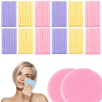 50PCS Compressed Facial Sponge Makeup Removal Exfoliating Face Sponges Professional Esthetician Facial Cleaning Beauty Tool