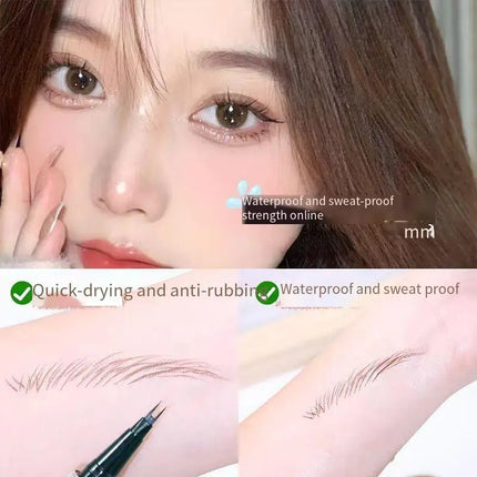 Two Fork Eyebrow Pencil Waterproof Non-smudging Extremely Liquid Eyeliner Non-fading Three-dimensional Eyebrow Pencil makeup