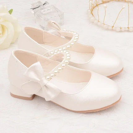 Zapatos Niña KidLeather Shoes 2024 Autumn New Girl High Heel Princess Shoes Bow Single Shoe Mary Jane Shoes Kid Shoe Girl Shoe