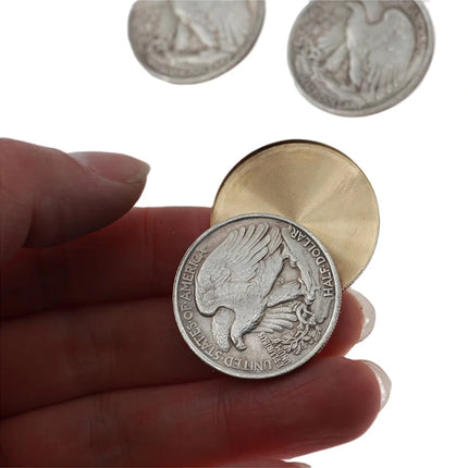 Walking Liberty Half Dollar Shell and Coin Set 4 Coins 1 Shell Coin Magic Tricks Close Up Illusion Gimmick Magia Accessory Copy
