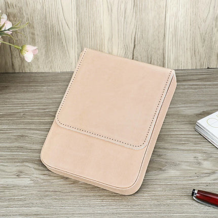 CONTACT'S FAMILY Handmade Fountain Pen Case Genuine Leather Holder Pencil Pouch Retro Pen Box Organizer School Office Men Women