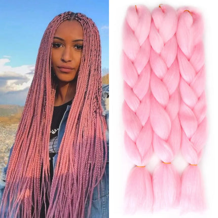 Synthetic African Braided Ombre Braiding Hair Braid Hair Extensions 3Pcs Pre Stretched High Temperature Crochet Braiding Hair