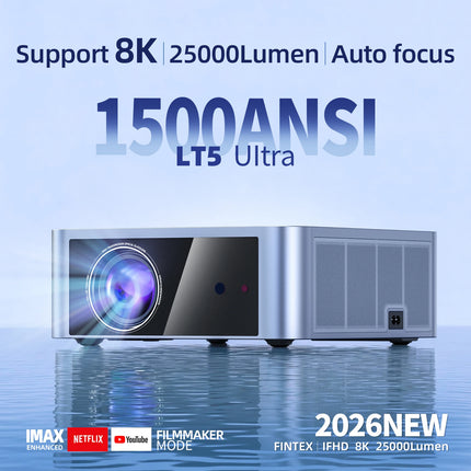 FINTEX LT5 Ultra 25000Lumen Projector Online 8k Full HD 1080P HDR10 Proyector 1500 ANSI Android9.0 ASA3.0 Auto Focus Projectors