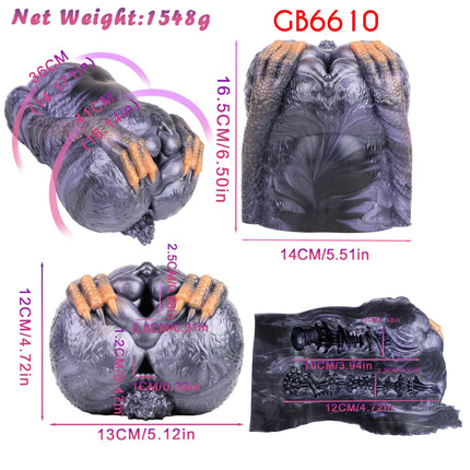 GEEBA Realistic Tiger-print Design Liquid Silicone Male Masturbator Cup Fantasy Animal Butt Pocket Pussy Men's Stroker Adult Toy