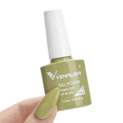 #758 Milky White Venalisa Nail Gel Polish Pearl Color Fall Nails TPO Free Long Wear Diamond Top Soak Off UV LED Gel Nail 7.5ml