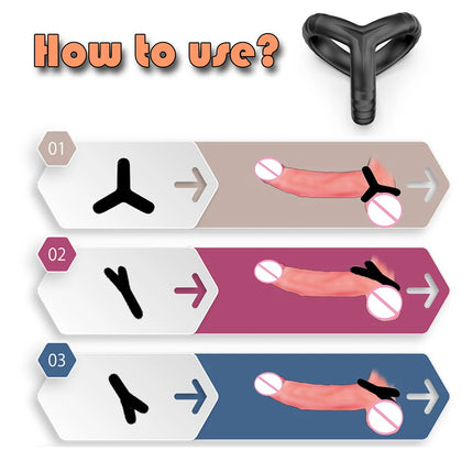 Penis Ring Silicone Cock Rings Delay Ejaculation Scrotal Binding Ball Stretcher Erection Enhancing Lock Cockring Sex Toy for Men