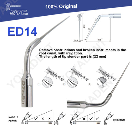 Woodpecker Tips DTE Dental Ultrasonic Endo Scaler Tips Scaling Tips Fit EMS UDS NSK SATELEC Scaler Handpiece Dentistry Tools