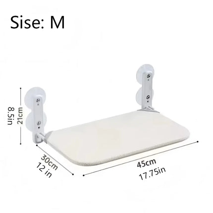 Foldable Cat Window Perch, Cordless Cat Hammock with Strong Suction Cups, Breathable Scratch-Resistant Cat Bed, Sturdy Steel Fra