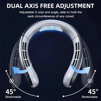 8000mAh USB Hanging Neck Fan Portable Bladeless Mini Rechargeable Mute LED Digital Display Electric Air Cooler Handheld