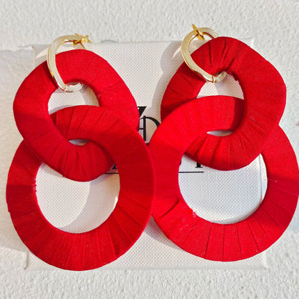 Original Design Handmade Custom Silk Earrings Exaggerated Large Hoops Fashionable Minimalist Women's Large Loop Earrings