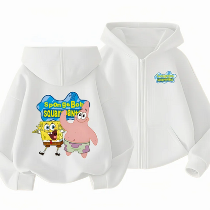 Potdemiel SpongeBob SquarePants Kids Zipper Hoodie, Boys & Girls, Zipper Clothing Top, Autumn/Winter Warm Kids Zipper Sweatshirt