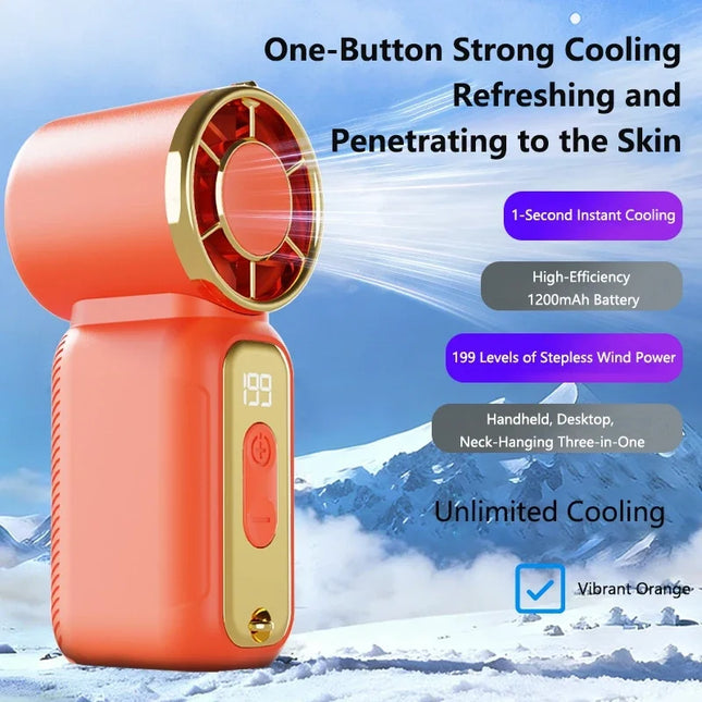Lenovo Ultra-Quiet Fan Powerful Wind Summer Super Mini USB Rechargeable Quiet Digital Display High-Speed Pocket Fan New