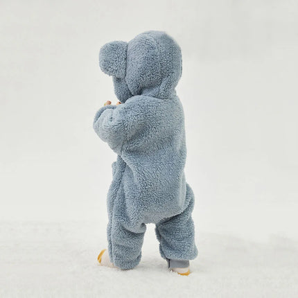 Spring Baby Romper Warm Fleece Hooded Jumpsuits for Baby Autumn Long Sleeve Infant Rompers Newborn Boy Girl Homewear Pajamas