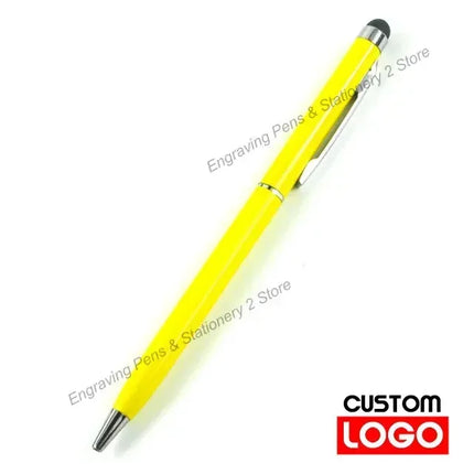 100 Pcs 13-color Metal 2-in-1 Stylus Universal Ballpoint Pen Custom Logo Text Engraving Office School Advertising Pen Wholesale