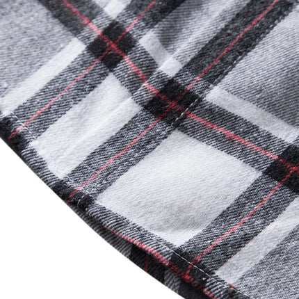 Autumn Hot Sale Of The Season Men's Plaid Hooded Casual Shirt Independent Station Cross-Border Checkered Hoodie Style Floral Patchwork