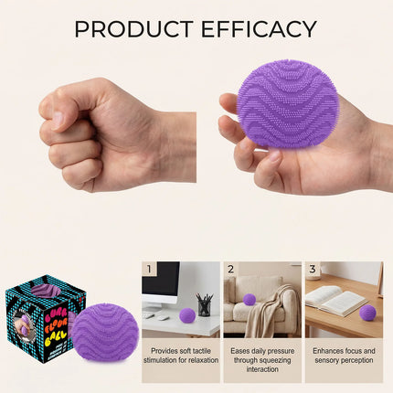 NeeDoh Fuzz Ball Wonder Waves Sensory Squeeze Toy Textured Stress Relief Fidget Ball for Adults Kids