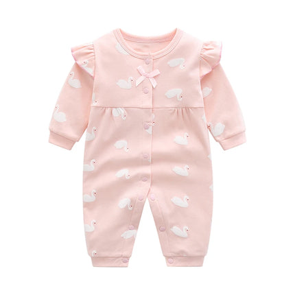 Full Moon Princess Outfit Autumn Thin Style Baby Girl Romper Infant Jumpsuit 0-1 Year Old Newborn Stylish Pure Cotton Crawling Suit
