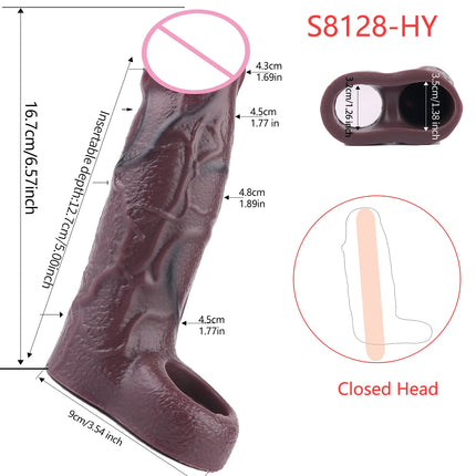 SXXY Close Head Realistic Penis Sleeve Sex Toys for Men Delay Ejaculation Dick Extender For Couples Sex Pleasure Sexshop