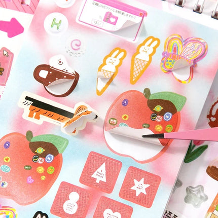 Ins Hand Account Scrapbook Stickers Cartoon PET Sticker Book Diy Diary Decoration School Supply Creative Stationery Stickers