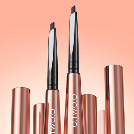 O.TWO.O Eyebrow Pencil 3 in 1 24 Hours Waterproof Long Lasting 4 Colors Brown with Eyebrow Trimmer Cosmetics Makeup Brow Pencil