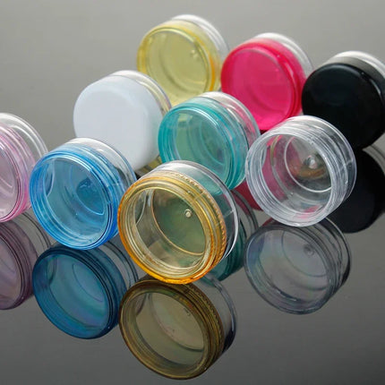 70/105pcs 3ml Empty Plastic Cosmetic Makeup Jar Pots 3g Transparent Sample Bottles Eyeshadow Cream Lip Balm Container with Cap