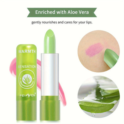 12Pcs/Set Aloe Extract Lip Balm, Color-Changing Lip Balm, Long-Lasting and Moisturizing Lipstick for Festival Gift