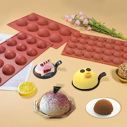 Semi Sphere Silicone Chocolate Mold Half Ball Cake Tray Silicon Dome Baking Moulds DIY Pudding Candy Jelly Kitchen Baking Tool