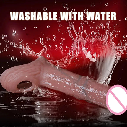 Penis Sleeve Food Grade Silicone Penis Extender Delay Ejaculation Adult Sex Toy Couples Pleasure Reusable Condom Cock Dick Ring