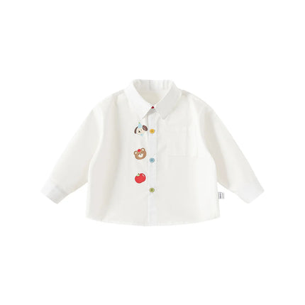 Children's Clothing, Boys' Shirt, Spring New Product, Printed, Children's Interior, Versatile, Girls' Top, Lapel, Baby Clothes